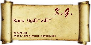 Kara Győző névjegykártya